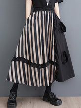 Flower-Embellished Elastics Split-Joint High Waisted Loose Skirts Bottoms