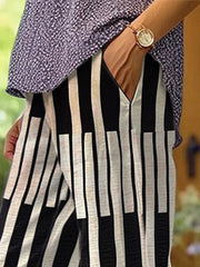 Women's Striped Printed Casual Trousers