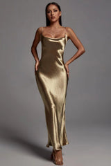 Nova - Backless Satin Slip Maxi Dress
