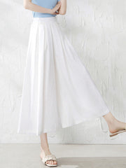 5 Colors Loose Solid Color Ramie Cotton Wide Leg Pants