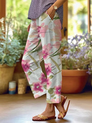 Women's Art Floral Loose Casual Pants (With Pockets)