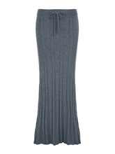 Tie-Belt Wool Fishtail Skirt