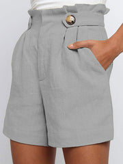 Pleated Split-Joint High Waisted Loose Shorts Bottoms