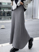 Pleated Solid Color A-Line High Waisted Skirts Bottoms