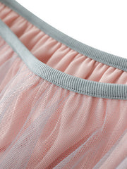 Original Simple Casual Irregular Solid Color Pleated Mesh Skirt