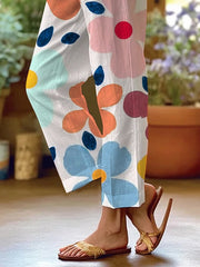 Women's Art Floral Loose Casual Pants (With Pockets)