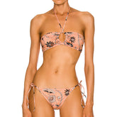 Women's Split Bikini with Printed Strap