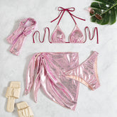 Sequined Bikini Three Point Swim Swimsuit