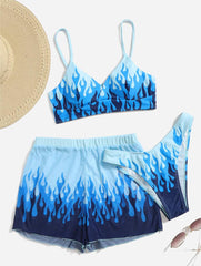 Skirtini Bikini Three Piece Women Swimsuit