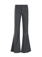 Solid Color Low Waist Flared Suit Pants