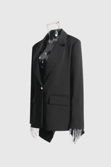 Cataleya Lace Lapel See Through Blazer