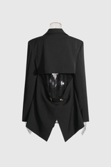 Cataleya Lace Lapel See Through Blazer