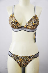 Ribbed Leopard 2PC Bikini Set