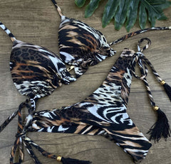 Leopard Print Multicolor Women's Swimsuit