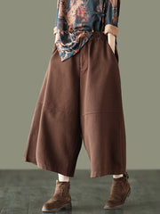 Simple Wide Leg Loose Solid Color Casual Pants Bottoms