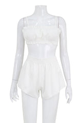 Sexy Solid Flounce Sleepwear