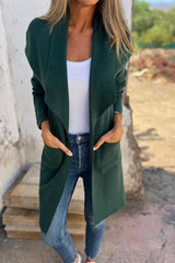 Casual Daily Solid Color Pocket Turndown Collar Outerwear(5 Colors)