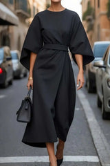 Casual Elegant Basic O Neck Long Dresses(8 Colors)