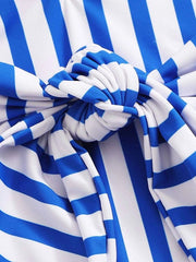 Sexy Striped Belt One Piece Swimsuit