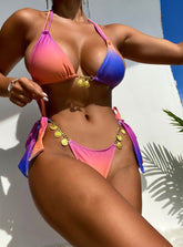 Sexy Gradient Printed Shell Accessories Bikini