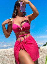 Love Heart Jewelry Three-piece Swimsuit Bikini