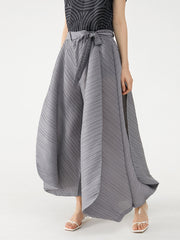 Wide Leg Loose Drawstring Pleated Tiered Casual Pants Bottoms