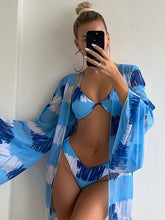 Three Piece Printed Smock Mesh Bikini