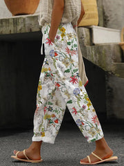 Women'S Floral Print Casual Trousers