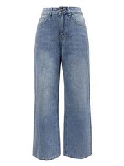 Split-Joint Loose Wide Leg Jean Pants Bottoms