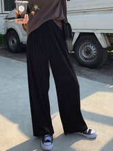 Pleated Solid Color Comfortable Casual Loose Wide-Leg Pants