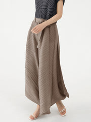 Wide Leg Loose Drawstring Pleated Tiered Casual Pants Bottoms