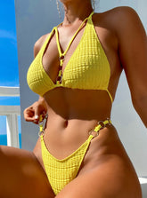 Sexy Yellow Two Piece Swimsuit Bikini
