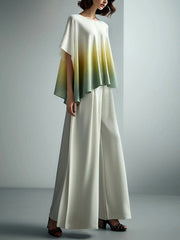 Pleated Solid Color Split-Joint High Waisted Loose Trousers Pants