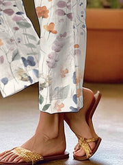 Women's Floral Print Casual Trousers