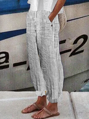 Women's Buttoned Classical Geometry Pants.