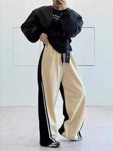 Drawstring Elasticity Split-Joint High Waisted Loose Trousers Pants