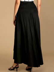 Simple Asymmetric Split-Front Falbala Solid Color Skirts Bottoms