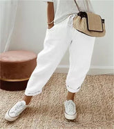 Women's Cotton And Linen Plain Casual Pants