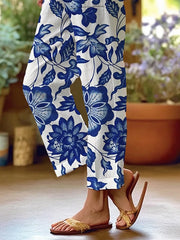 Women's Art Floral Loose Casual Pants (With Pockets)