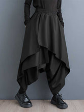 Asymmetric Elasticity Layered Solid Color High Waisted Loose Culotte