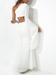 Bodycon One-Shoulder Two-Piece Suits