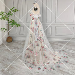 3D Flower A-line Princess Evening Dress