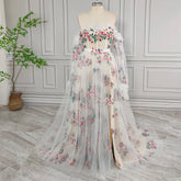 3D Flower A-line Princess Evening Dress