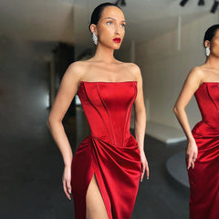 Olivia Satin Strapless Dress