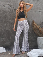 Women's Casual Pants Snake Print High Waist Flared Pants Slim Pants Wide Leg Pants