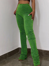 Split-Joint Striped High Waisted Skinny Leg Trousers Pants