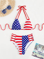 Women's Sexy Flag Contrast Bikini