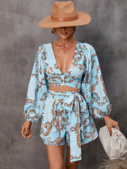 Bohemia Puff Sleeves High Waisted Floral Jumpsuit