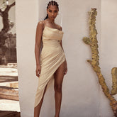 Slim-fit dress with sling strap