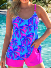 Women's Resort Coconut Tree Print Two Piece Swimsuit Set
